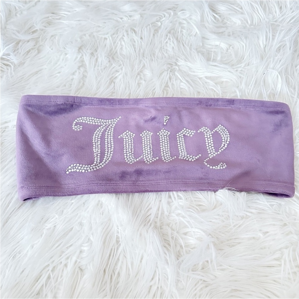 Juicy Couture Velour Rhinestone Bandeau Purple